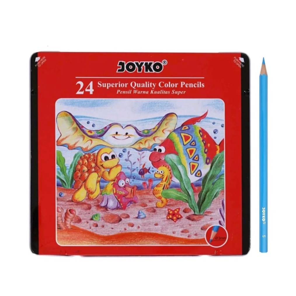 

SET Pensil Warna Colored Pencils Kualitas Super 24 Warna Kaleng Joyko MURAH ART X4Y7