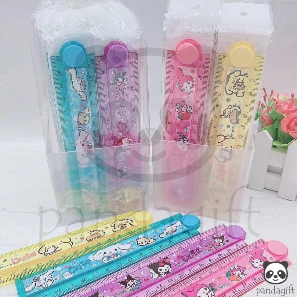 

COD 1 Pack isi 4 Pcs Penggaris lipat 3 cm sanrio cinnamoroll melody kuromi GG318 ART C7A7