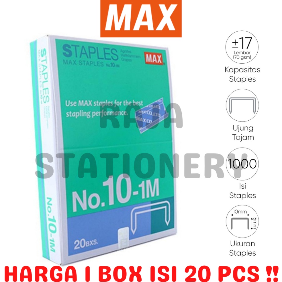 

MAX STAPLES NO1 STEPLES STEPLER HEKTER MAX KECIL NO11M 2PCS ART D9L7