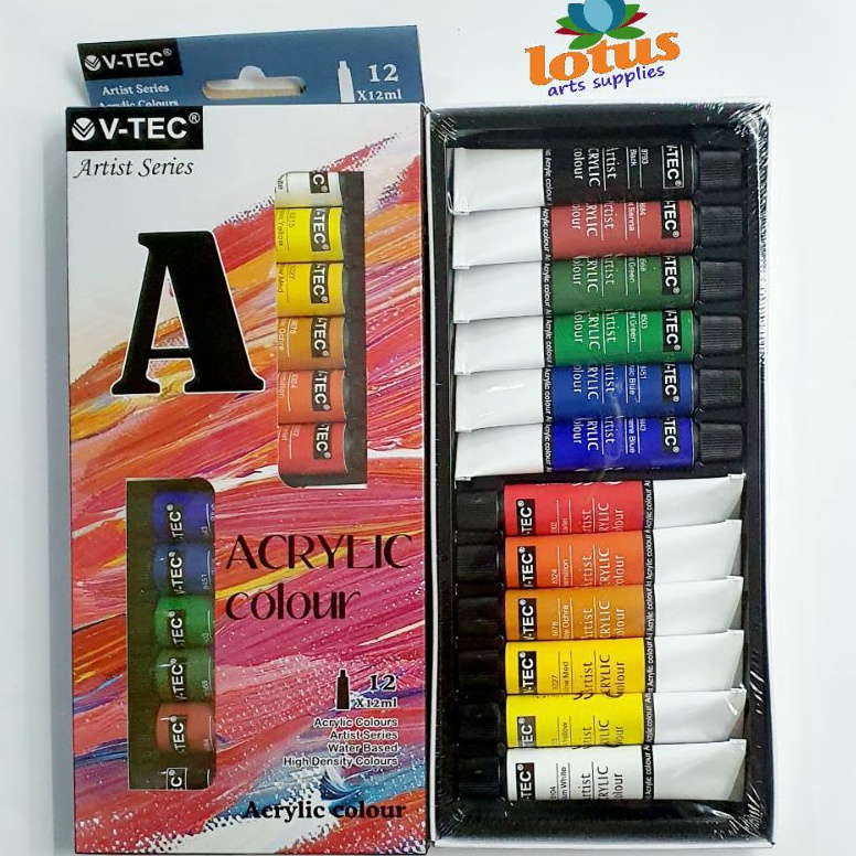 

VTEC Acrylic Colour set 12 warna x 12ml tube ART E3W3
