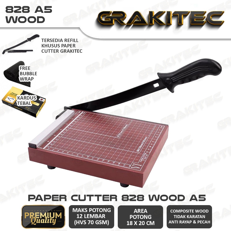 

Paper Cutter A4 B4 A5 828 Premium Series Kayu Awet GRAKITEC Not Deli ART H4L5