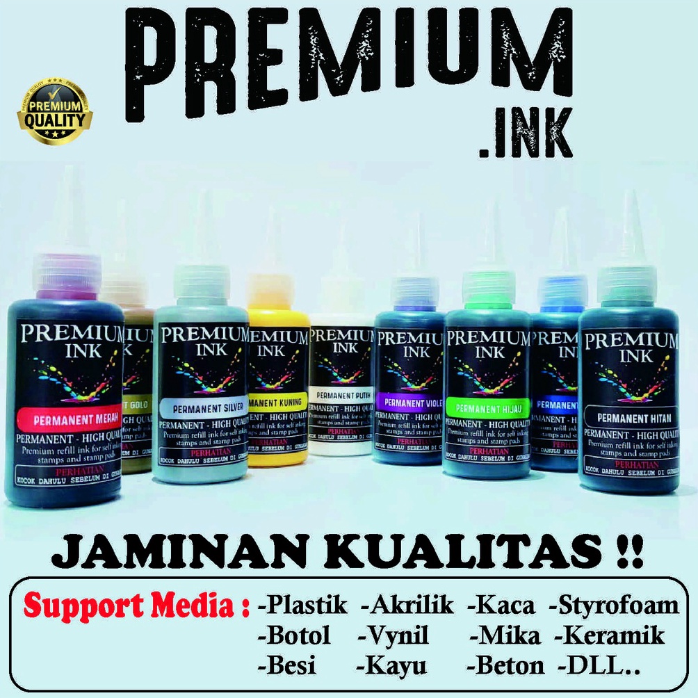 

Stempel Permanen Plastik KUALITAS PREMIUM Tinta Stampel Permanen Untuk Media Plastik Kayu Besi Alumunium Beton Stainless Steel Sticker Kaca Botol DLL Tinta Refill Permanent Isi 1 ML ART J8B4