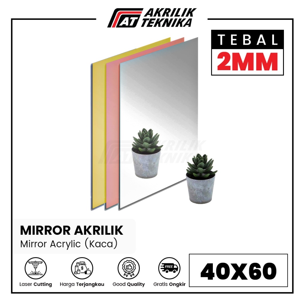 

Lembaran Akrilik Mirror Acrylic Sheet Silver Rose Gold Ukuran 4x6cm ART S2Y2