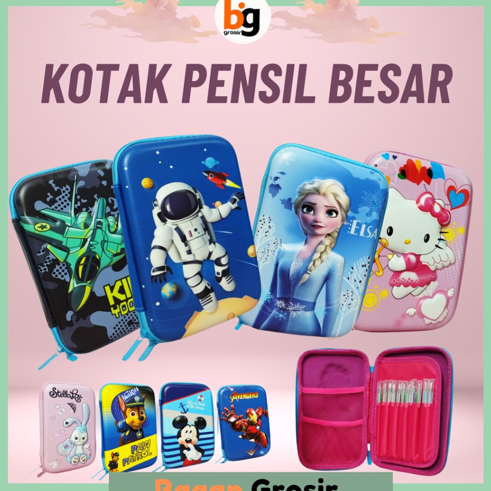 

BG COD Tempat Kotak Pensil AnakAnak perempuan laki laki Gambar 3D Waterproof Tempat Penyimpanan Alat Tulis MK912 ART J9R3