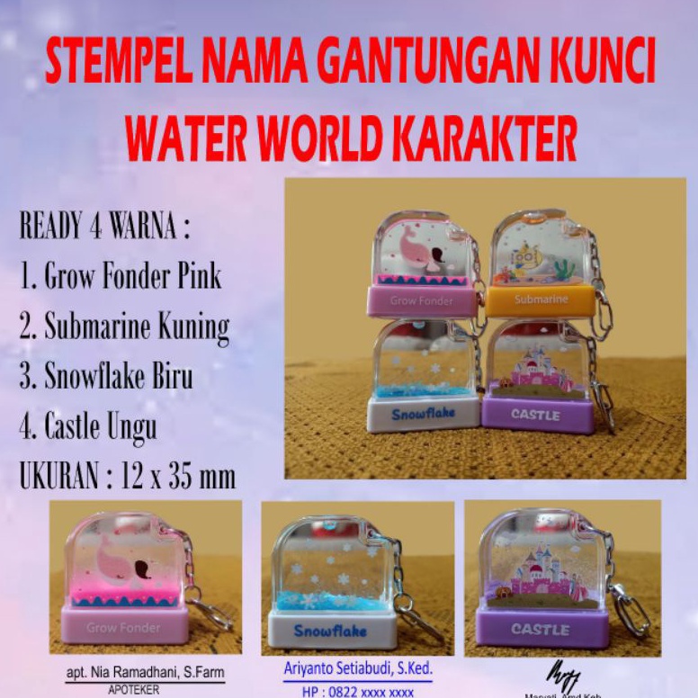 

Stempel Nama Ganci Water World Karakter ART T1P5