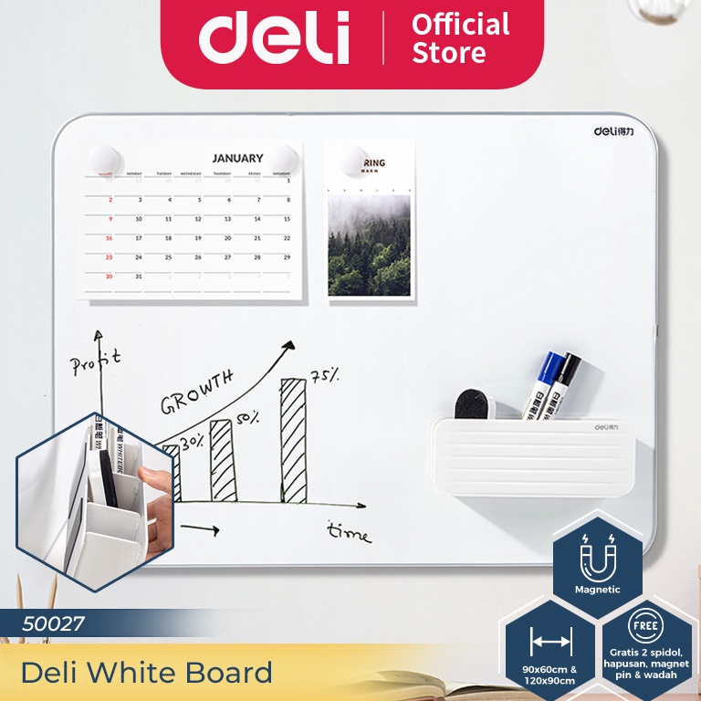 

Deli Magnetic White Board Papan Tulis Putih Magnetik 9 x 6 cm Gratis Spidol Hapusan Magnet Pin Wadah 526 ART V7P4
