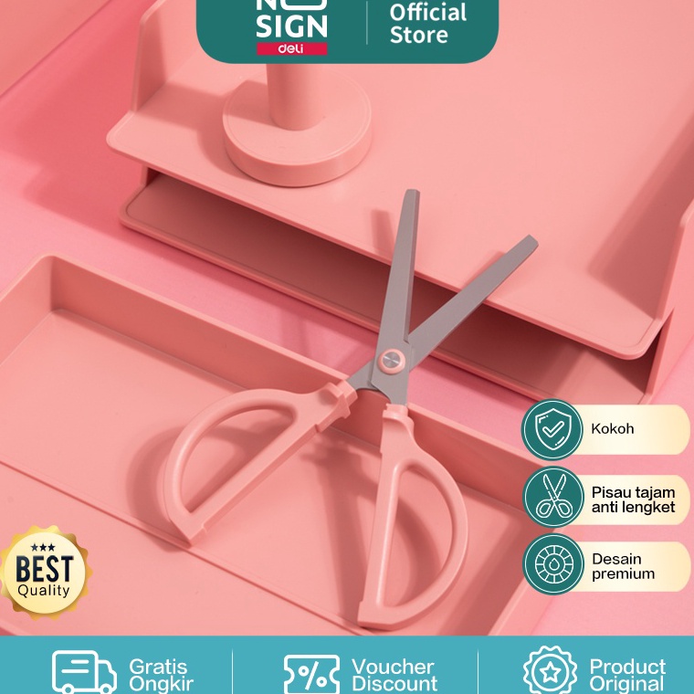 

Deli Nusign Scissors Gunting Dengan Tempat Anti Slip NS51 ART A2L4