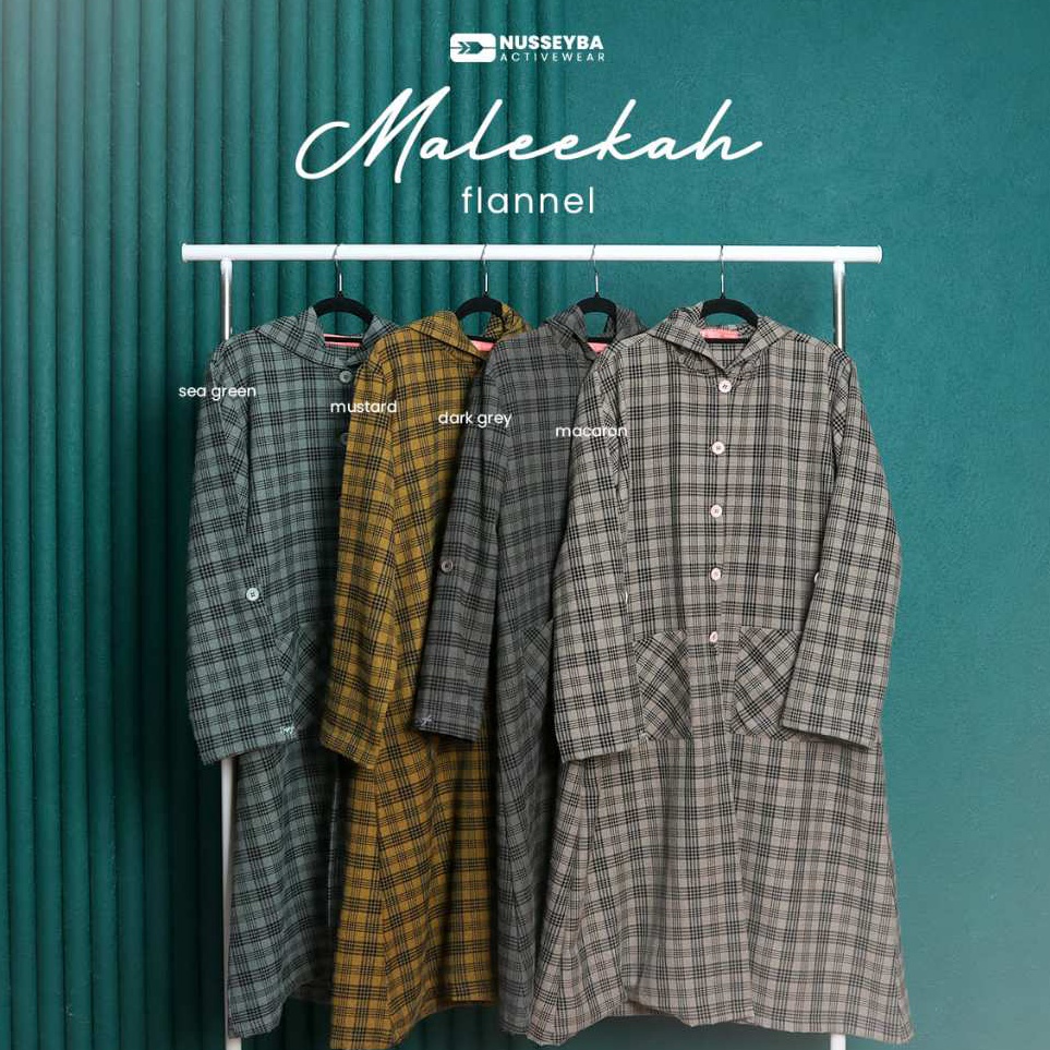 ART H2F Nusseyba Maleekah Flannel Muslimah Outer Wanita Bahan Katun Flannel