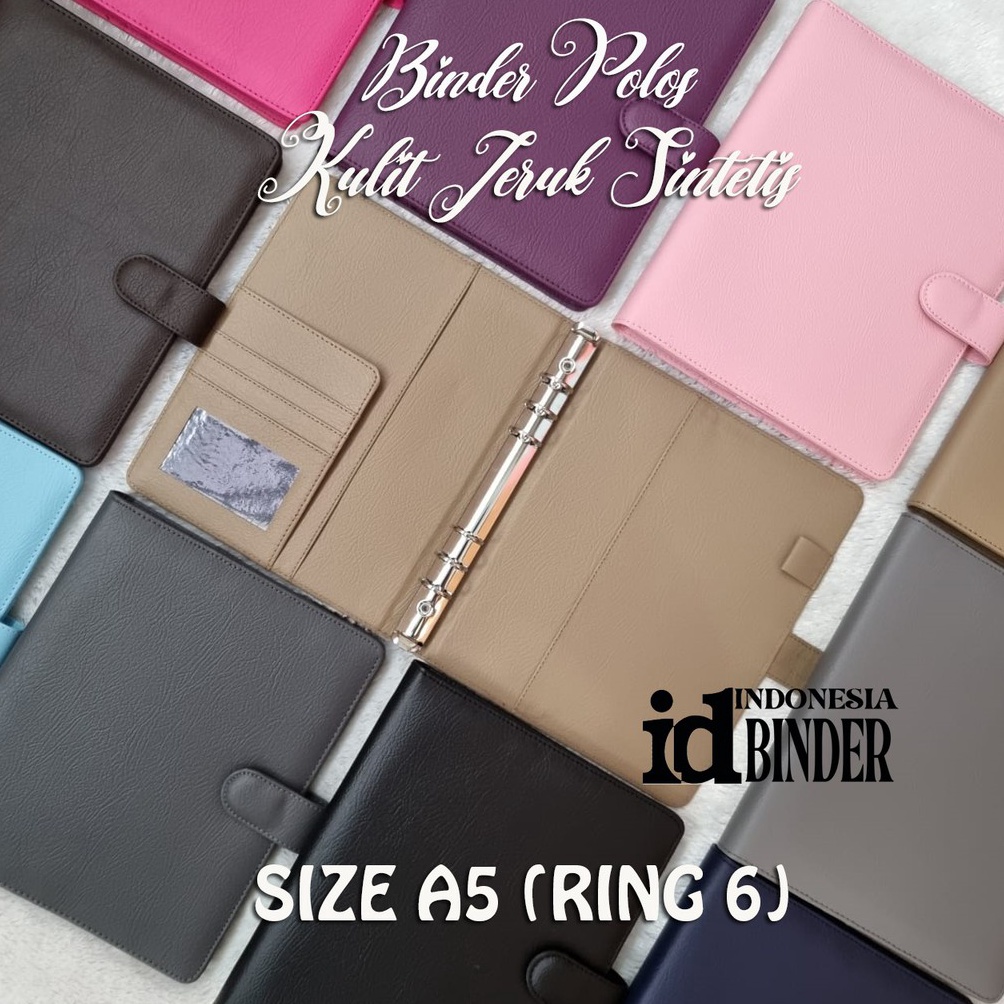 

BINDER POLOS A5 RING 6 KULIT JERUK SINTETIS 1 WARNA PILIHAN ART O8Y1