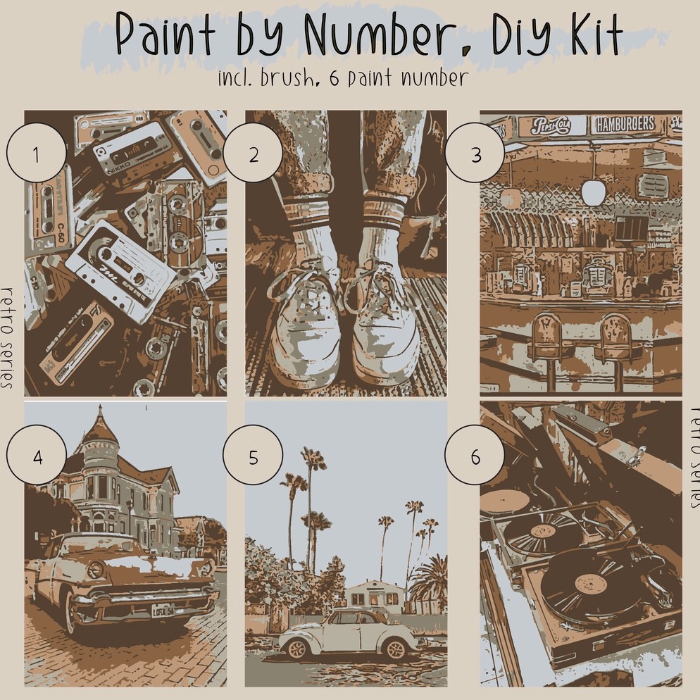 

Paint By Number Kit A3 RETRO SERIES ART U7H3