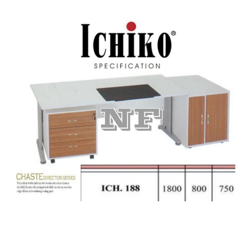 MEJA KANTOR ICHIKO CHASTE ICH-188 HPL DIREKTUR SERIES MEJA KERJA