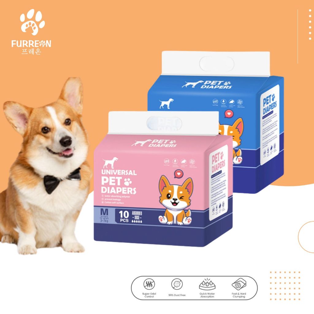 Diaper anjing dog diaper jantan/betina male female popok anjing pampers anjing kecil besar