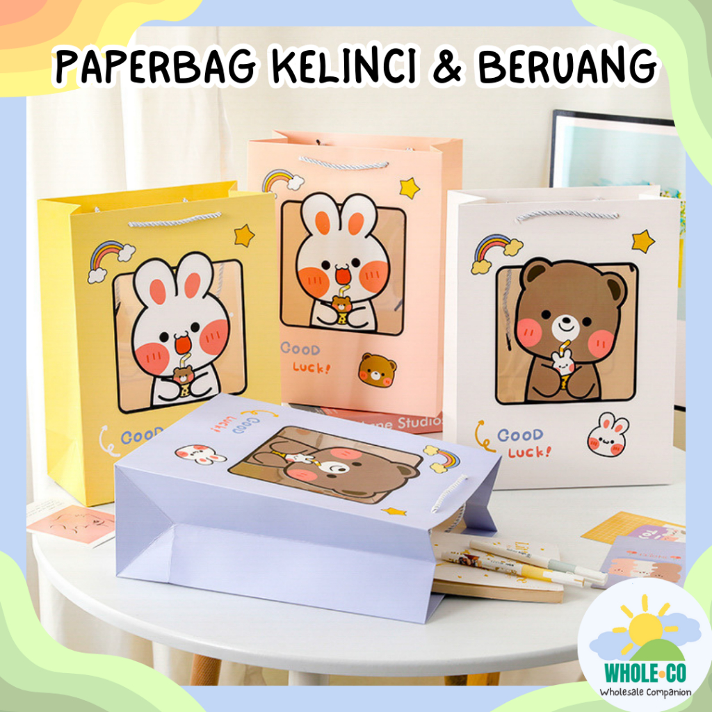 

Paperbag Kelinci Beruang Premium Tas Kertas Bungkus Hadiah Gift Lucu Unik Imut Termurah Grosir Cod CD-002