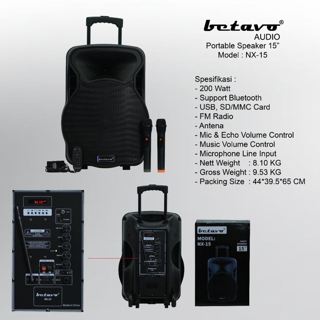 Speaker Portable BETAVO NX15 15 inch