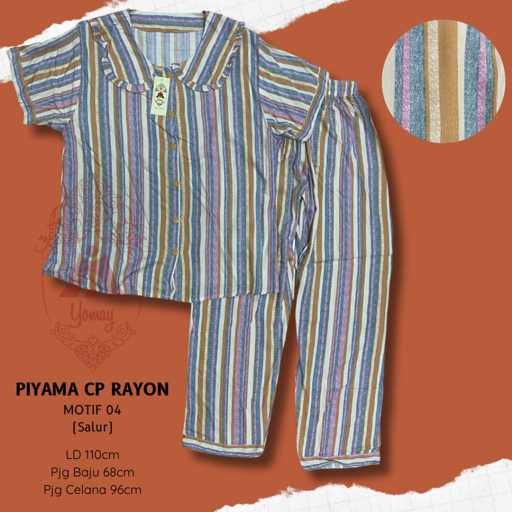 setelan piyama katun rayon wanita celana panjang