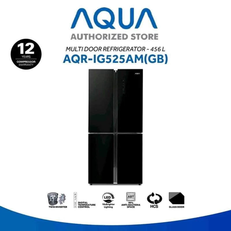 AQUA JAPAN AQR-IG 525 AM(GB) Kulkas Multidoor Inverter 465 Liter