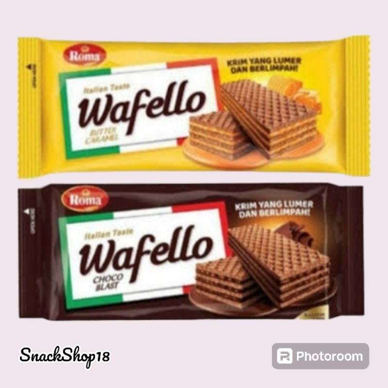 

Wafello Wafer Rasa Coklat Dan Caramel | 1 pack isi 10 Bungkus @ 17 gram