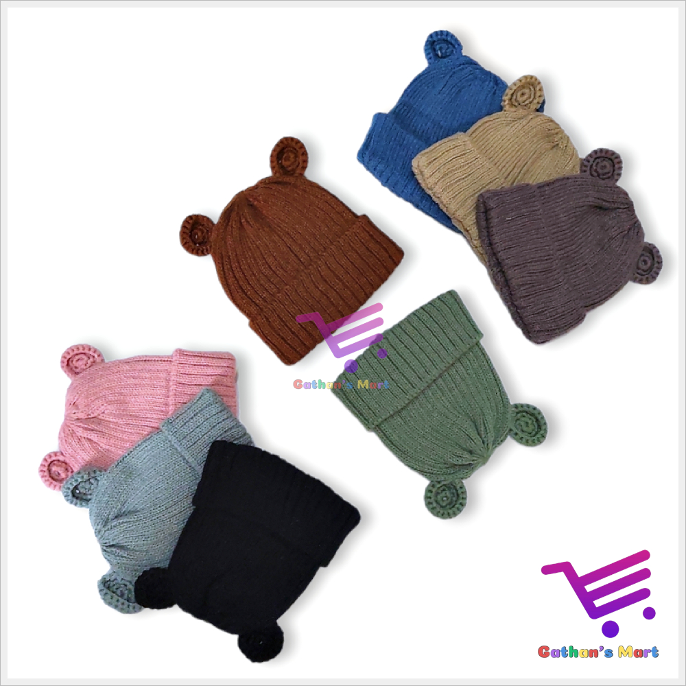 Topi Kupluk Anak Dan Bayi Laki Laki Perempuan Umur 3 6 12 bulan 1 2 Tahun Model Telinga Rajut Jeri L
