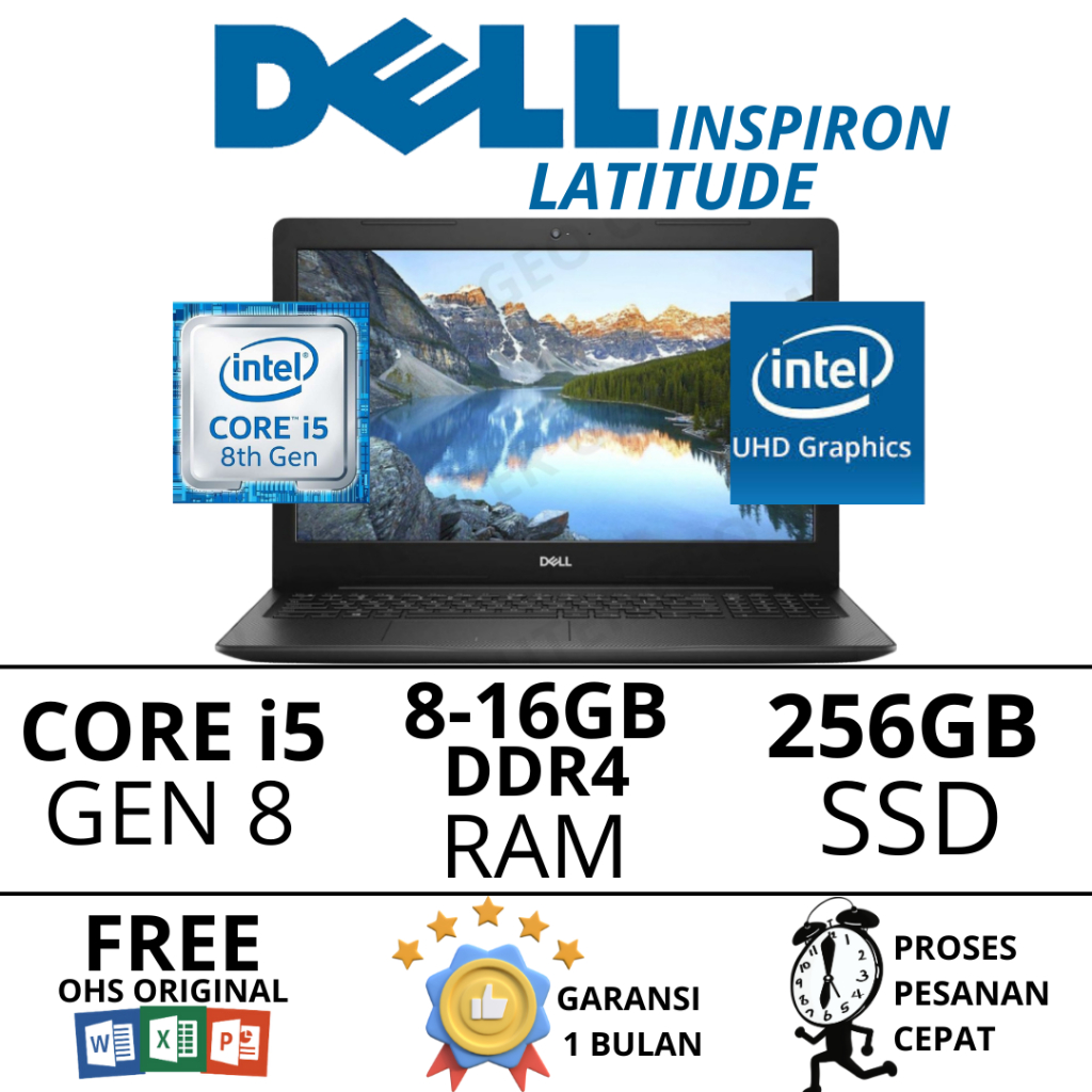 Promo Dell Laptop Intel Core i5/Core i3 Gen 8/Laptop Kantoran Laptop sekolah