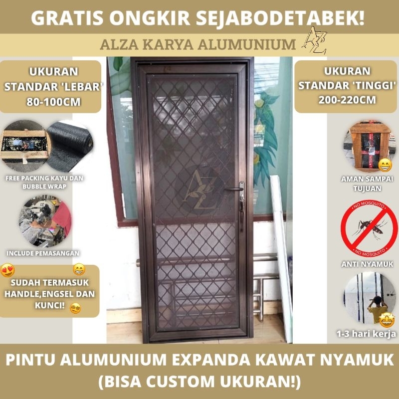 Pintu Expanda Kasa Nyamuk Alumunium / Pintu Alumunium Kawat Nyamuk