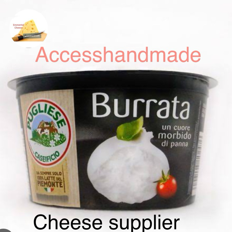 

Burrata Cheese Frozen keju import Italy 6x120gr pasta spaghetty brie hollow aneka mozarella