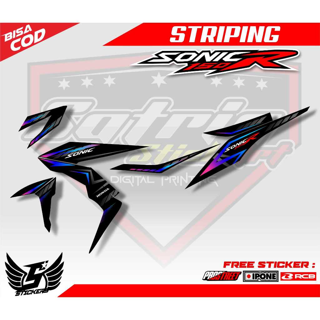 STRIPING VARIASI HONDA SONIC 150 R / STIKER VARIASI SONIC 150 R