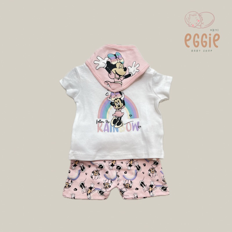 Minnie Mouse Baby one set minnie mouse celana 0-3 bulan 3-6 bulan 6-9 bulan minnie mouse celemek min