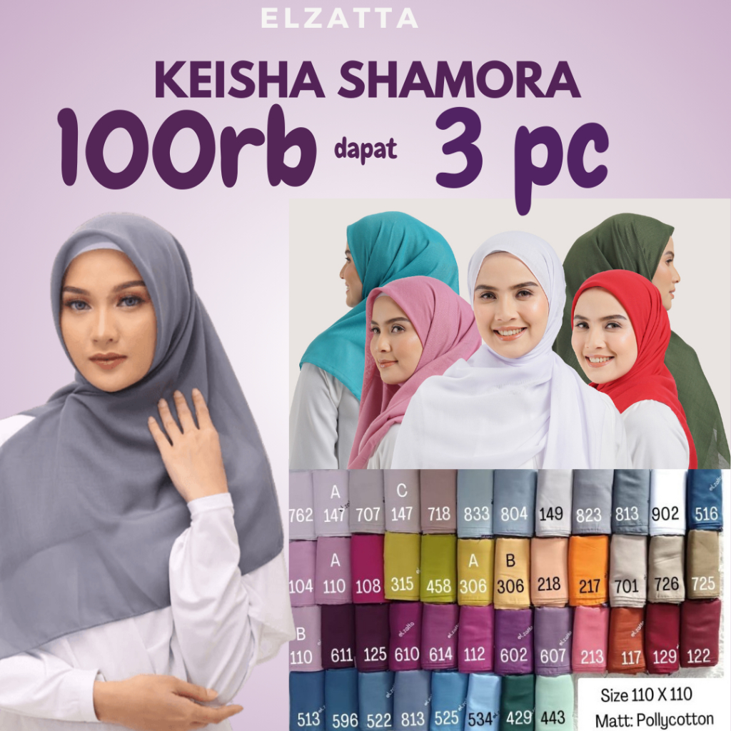 Elzatta Keisha Shamora Segiempat Polos Lengkap Terbaru Bahan Pollycotton Segiempat Anak Sekolah