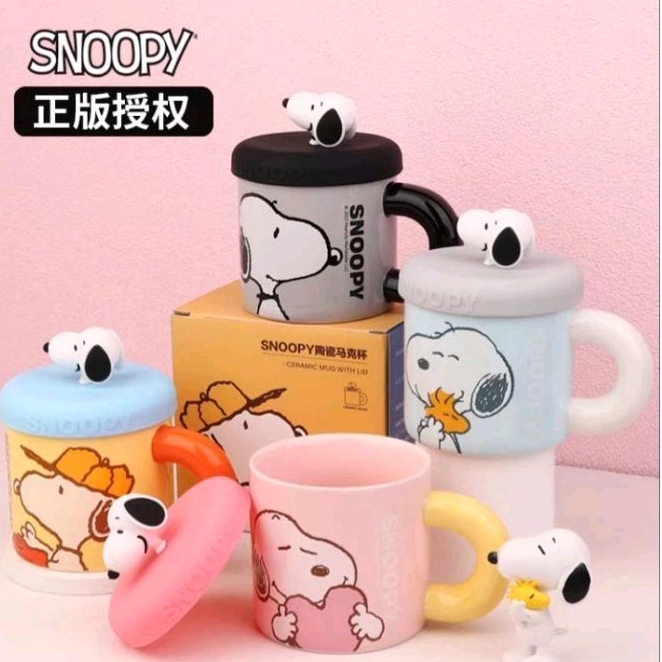 Mug Snoopy / Mug Karakter / Mug Snoopy Import / Gelas Snoopy / Cangkir Snoopy Turtup Silicon
