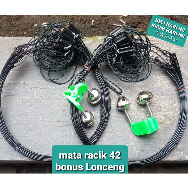5 METER JERAT RACIK RUAK2BURUNG SAWAH AYAM UTAN 42 MATA JERAT ART D4O8