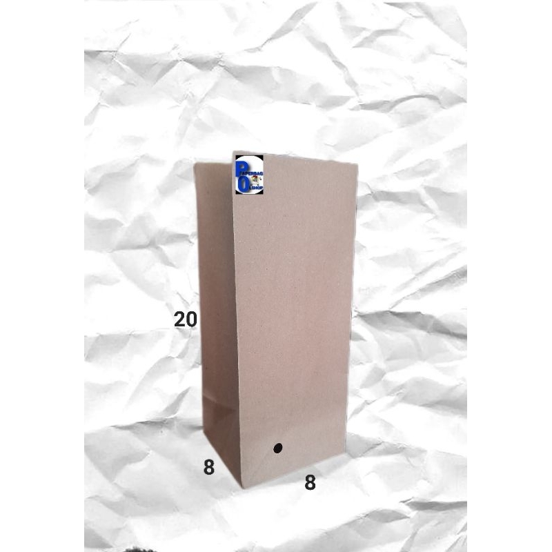 

paperbag botol gelas/muc 8×8×20 coklat isi 12 pc
