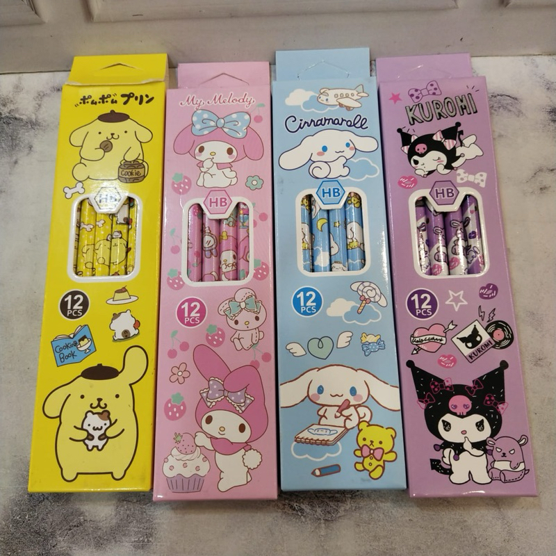 

PINSIL 2B HB KARAKTER KUROMI,CINNAMOROLL,MELODY,PURIN//PENSIL 2B