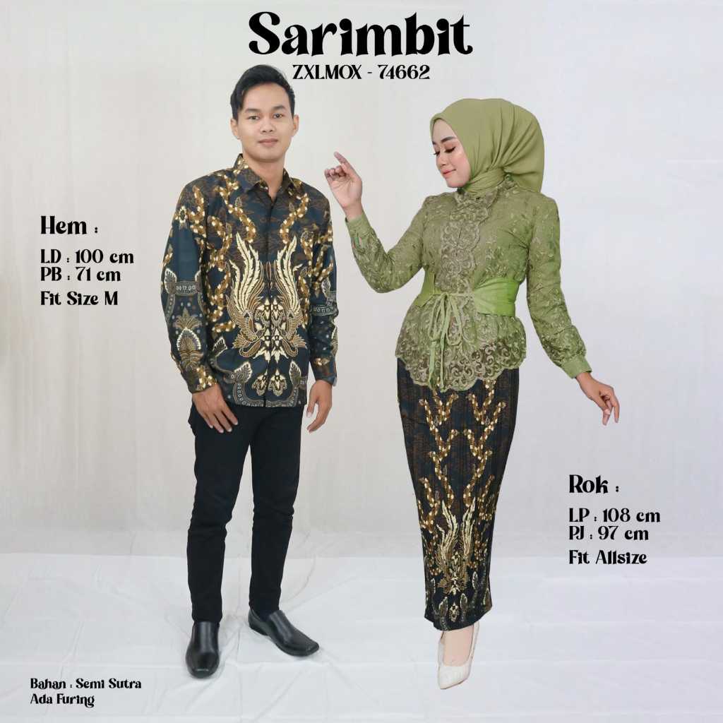 COUPLE BATIK RIA KENCANA COUPLE KEMEJA DAN ROK MURAH SARIMBIT BATIK KONDANGAN MURAH DAN KEKINIAN
