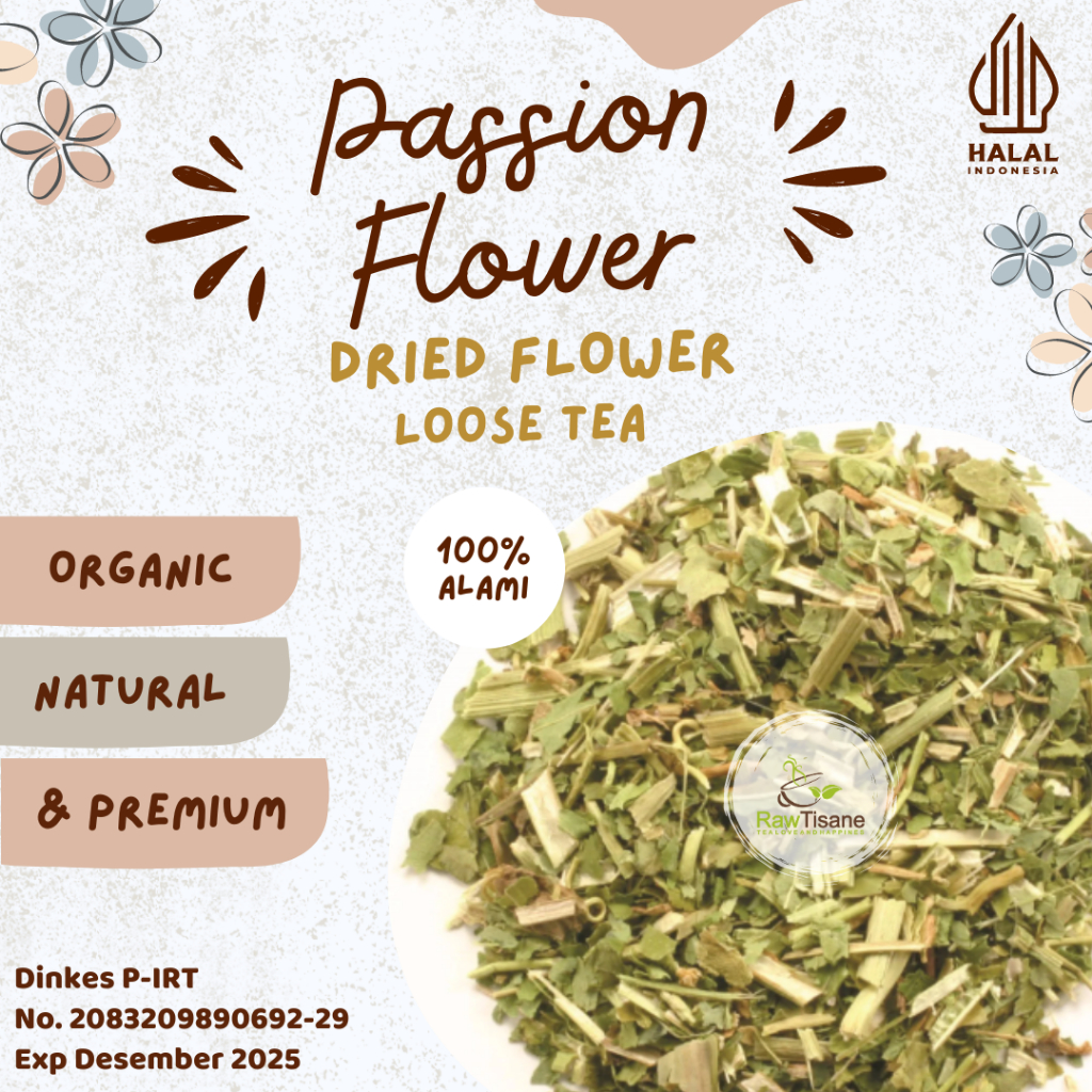 

RAW TISANE Dried Passion Flower Tea / Teh Bunga & Daun Markisa Isi 100 Gram