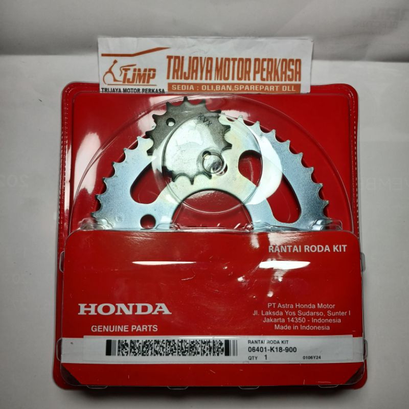 06401-K18-900 GEAR SET RANTAI SET VERZA 150 AHM 100% ORIGINAL