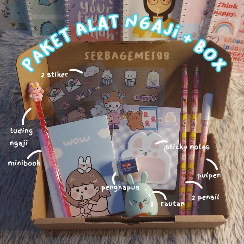 

serbagemes88 - SET ALAT TULIS MENGAJI LENGKAP 10 IN 1 / HAMPERS KADO GIFT LEBARAN / HADIAH ULANG TAHUN LUCU UNTUK ANAK KECIL / GIFT BOX ANAK ANAK / KADO ANAK KECIL SD / HADIAH BERMANFAAT / BOX HAMPERS AESTHETIC MURAH MERIAH