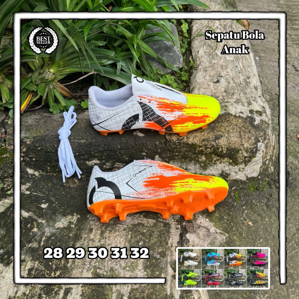 Bisa COD Sepatu Bola Anak Kecil Kids Usia 5-15 Tahun Ukuran 28 29 30 31 32 Sepatu Bola Anak