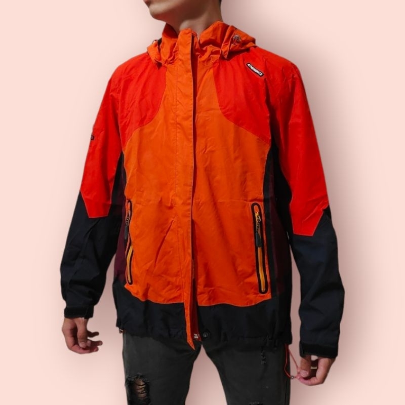 Jaket Gunung Outdoor Double Zipper The Red Face Original Orange Hitam (Orange Black)