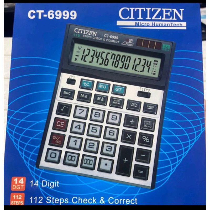 

KALKULATOR CITIZEN CT 6999 14 DIGIT / CALCULATOR DAGANG CT 6999 CHECK AND CORRECT