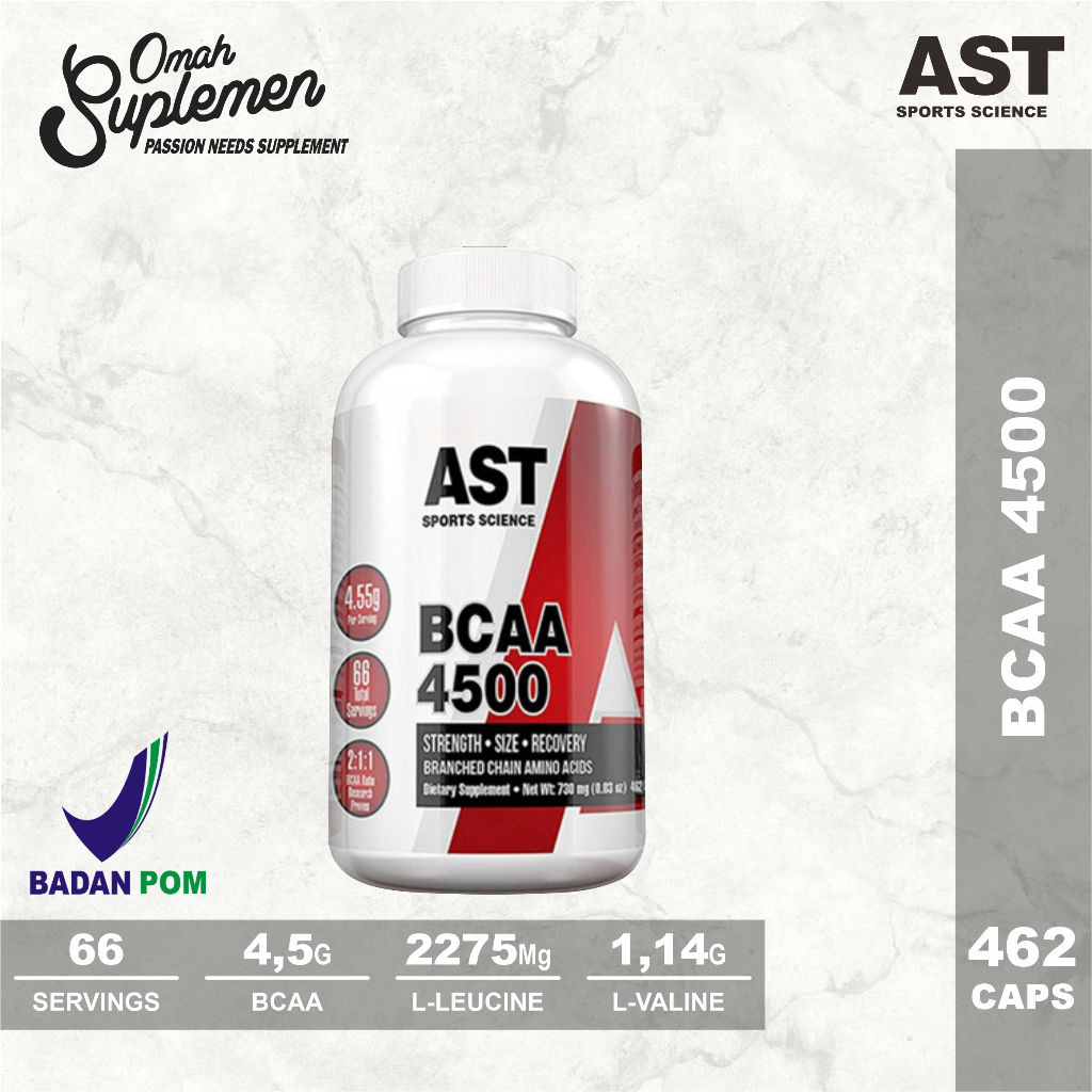 AST BCAA 4500 462 caps bcaa ast 462caps BPOM