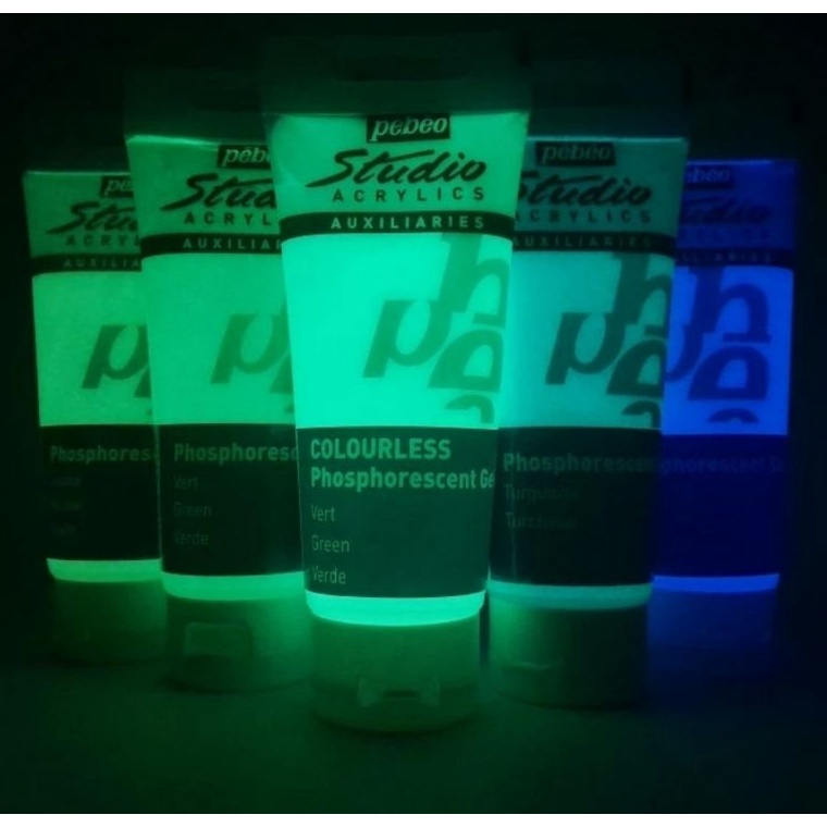 

PEBEO GLOW IN THE DARK ACRYLIC PAINT 1 ML PHOSPHORESCENT GEL CAT FOSFOR ART L9B1