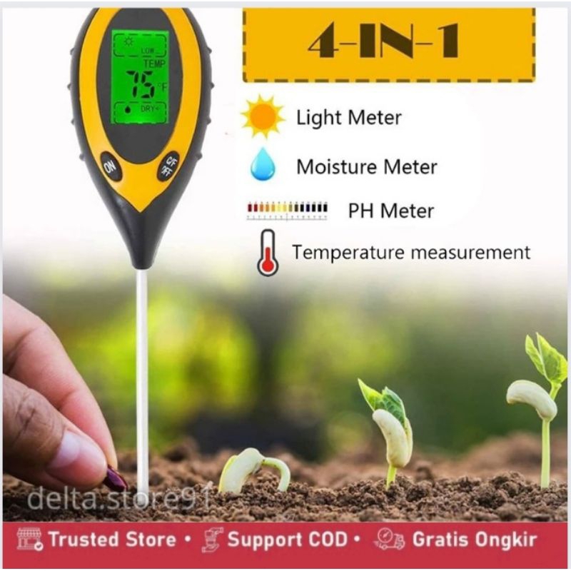Pengukur Temperature dan Kelembapan Tanah Soil PH | Alat ukur PH tanah