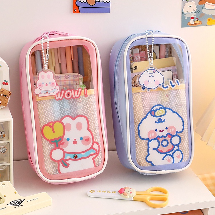 

Tempat Pensil Transparan Anti Air Motif Kartun Kawaii Dengan Resleting ART Z3U9