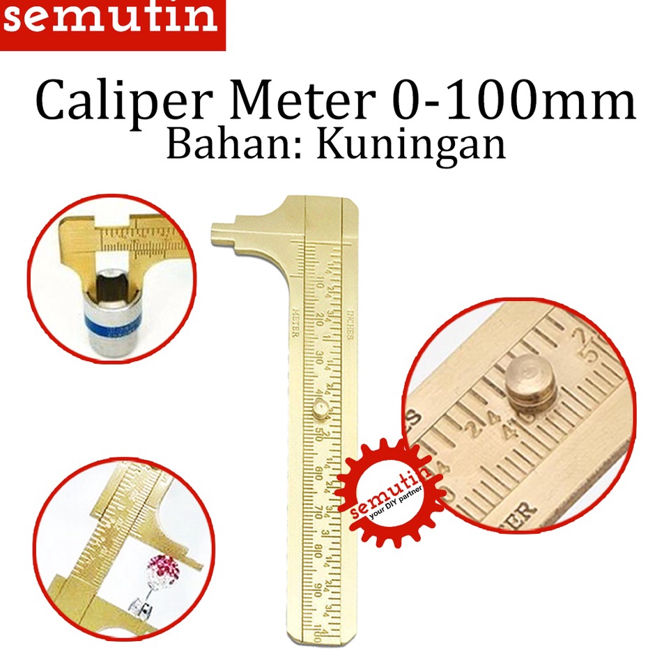 

Caliper Meter Bahan Kuningan 1mm Jangka Sorong Vernier Sigmat Pengukur Sketmat Mini ART T5U3