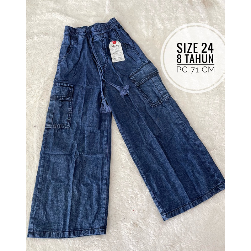 CELANA KULOT CARGO JEANS JINS ANAK TANGGUNG REMAJA CEWE PEREMPUAN