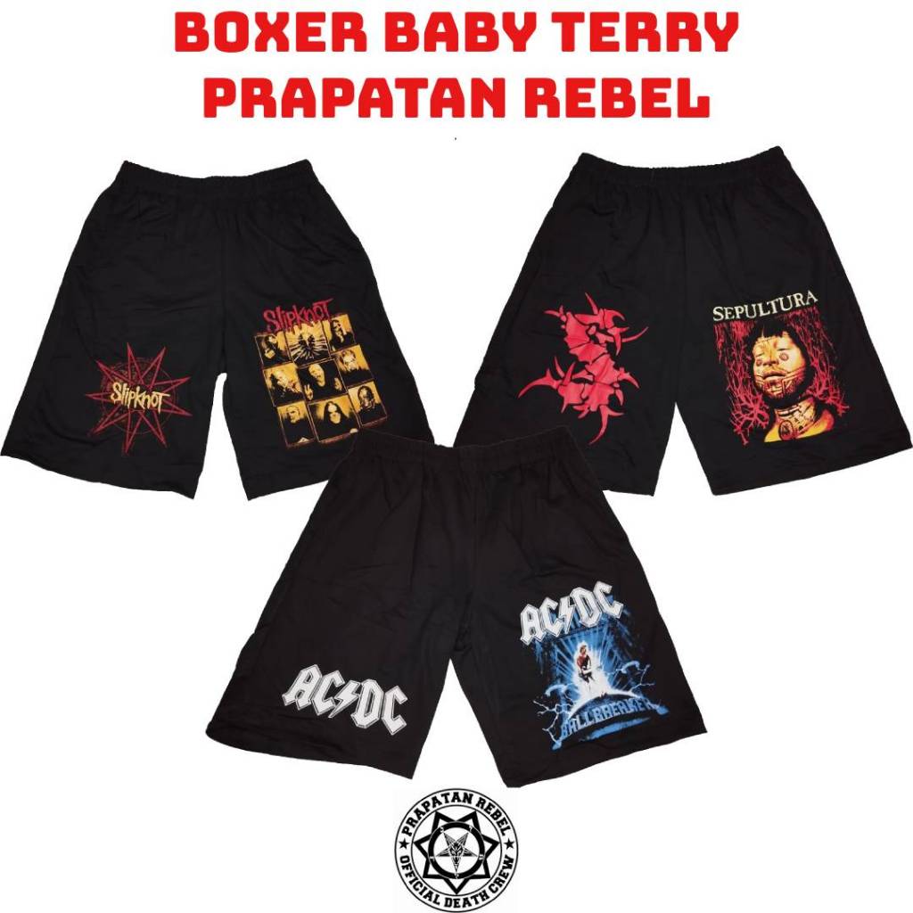 Meshort Boardshort Boxer Kolor Baby Terry Metal Punk PRAPATAN REBEL