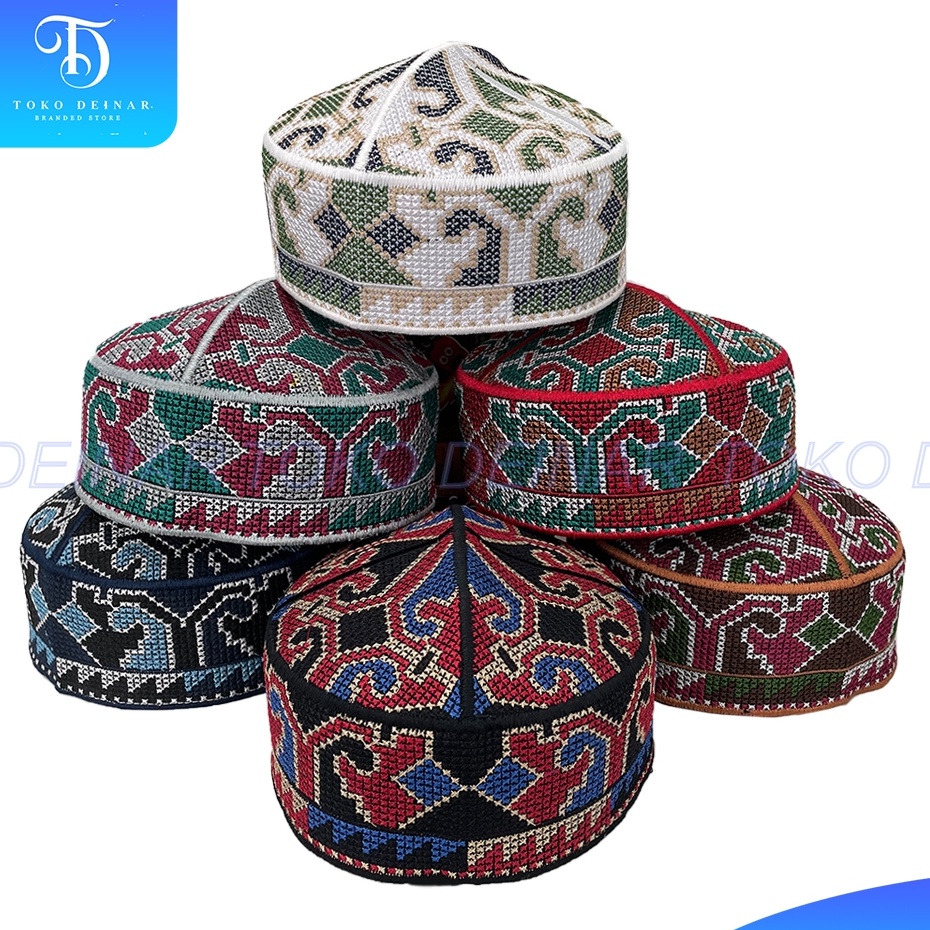 Paling Irit  Peci PAKISTAN Motif Ovais Cap Bordir Kopiah Haji Sholat Santri Pria Dewasa Anak Laki Ko