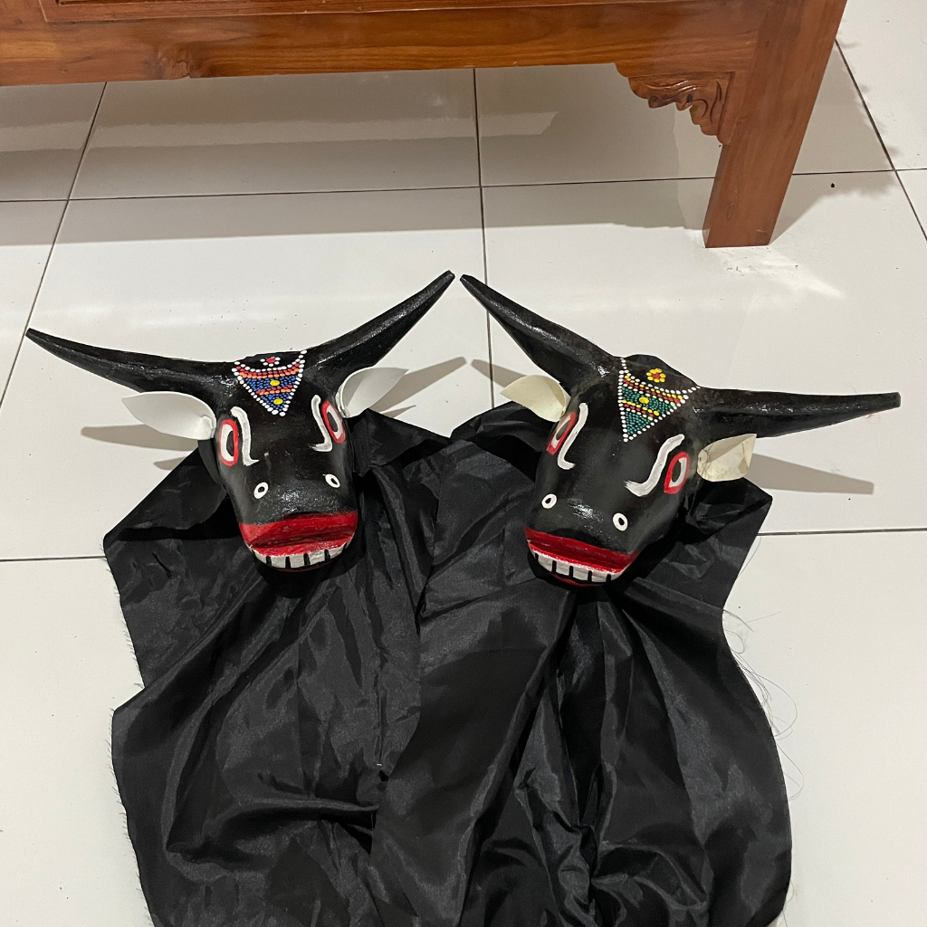 ✅ COD Bantengan tanduk asli free kain kemul panjang Banteng Kayu