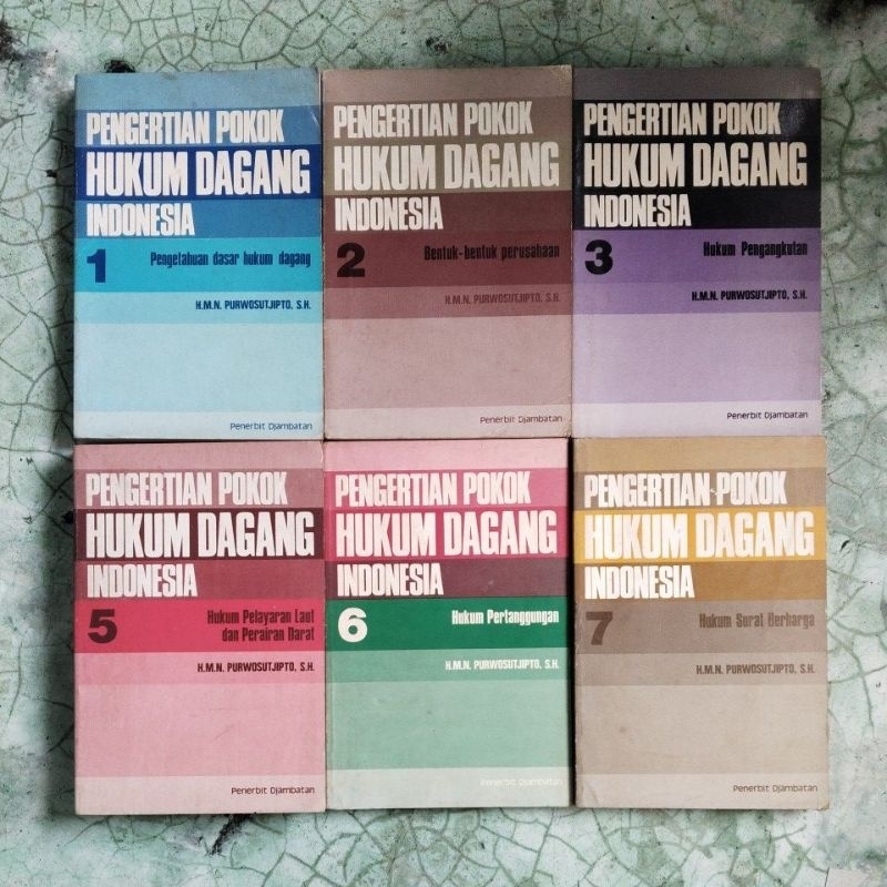 6 BUKU ORI PENGERTIAN POKOK HUKUM DAGANG INDONESIA NO 1..2..3..5..6..7.. PENERBIT DJAMBATAN