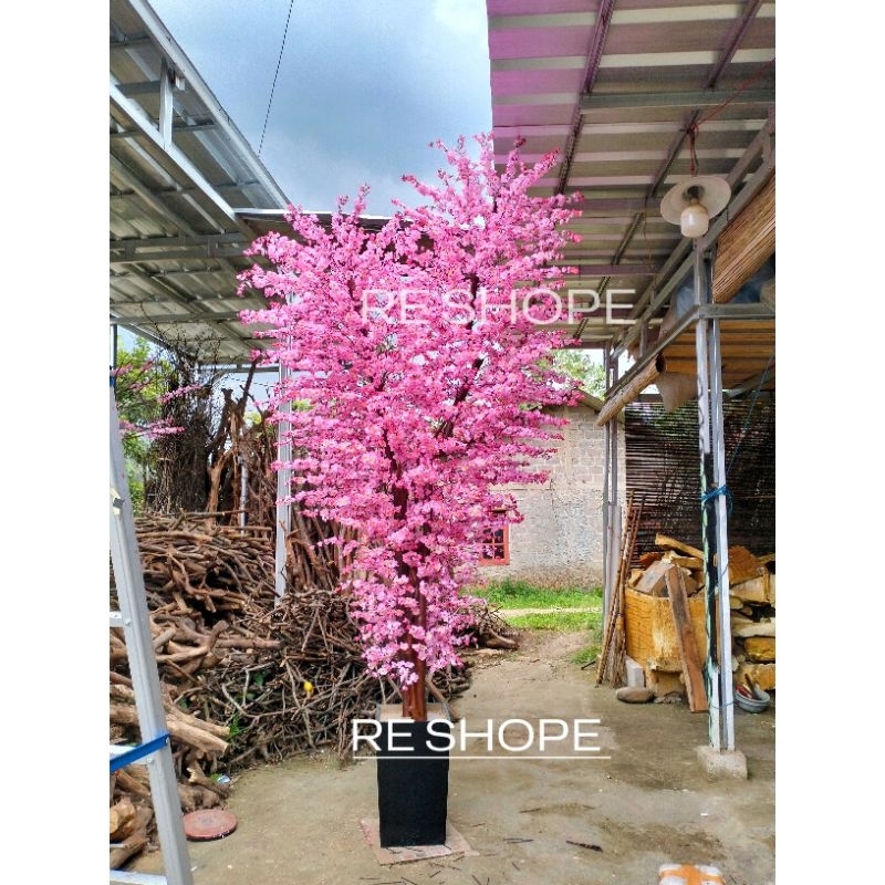 pohon sakura imlek tinggi 3mtr sakura rindang pohon hias bunga plastik artificial dekorasi event